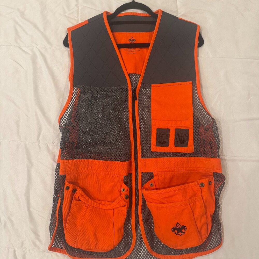 Men's Bright Orange Boy Scouts of America Work Vest / Size Medium/Large